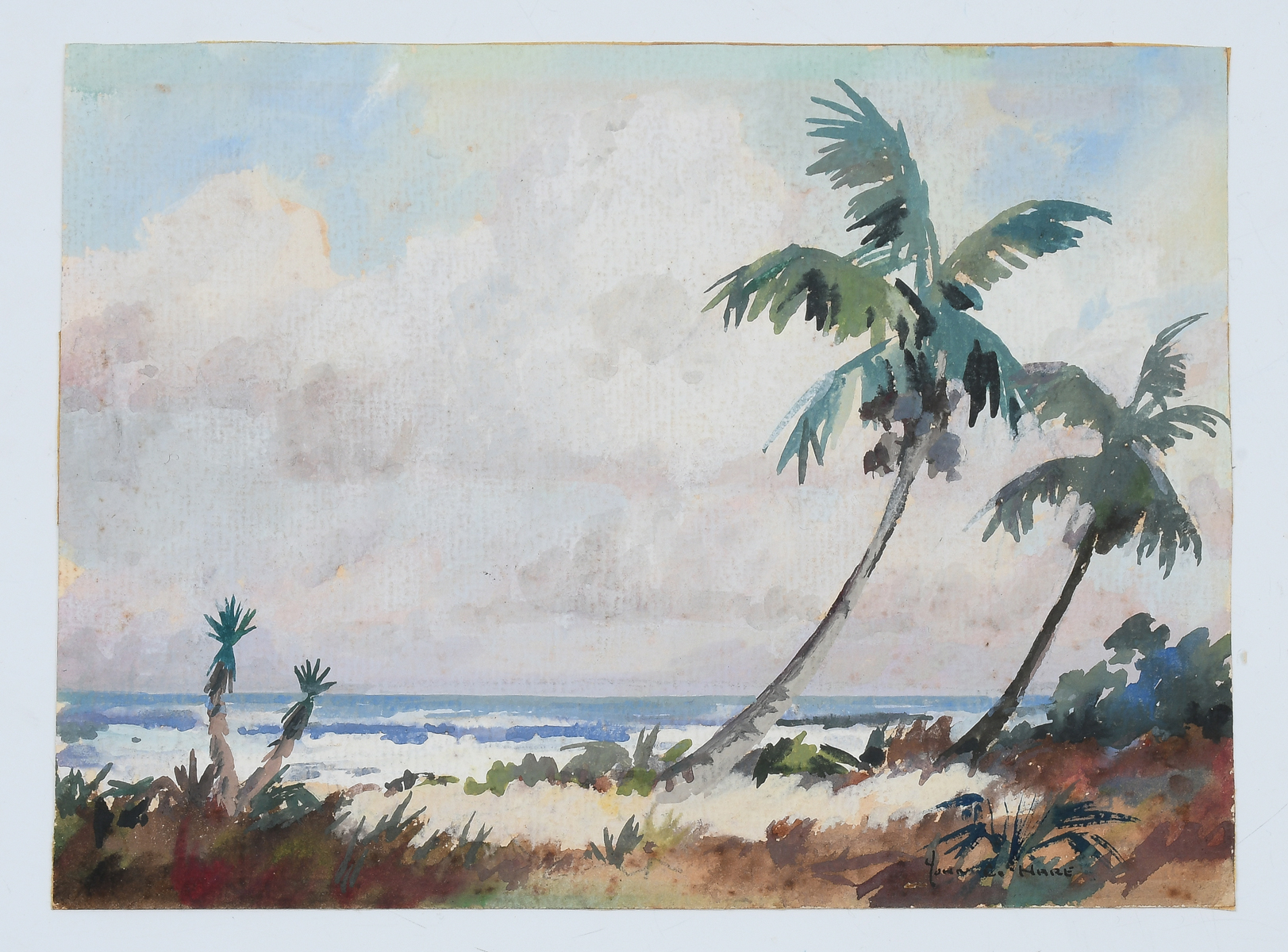 Appraisal: HARE John Cuthbert American - Florida Beach Scene with Palms