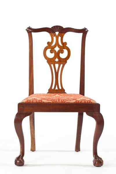 Appraisal: Boston Chippendale Side Chaircirca - mahogany having a shell carved