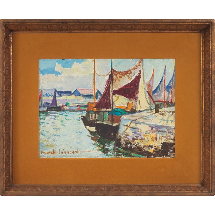 Appraisal: Franck Innocent French - ''Marine Honfleur '' c oil on