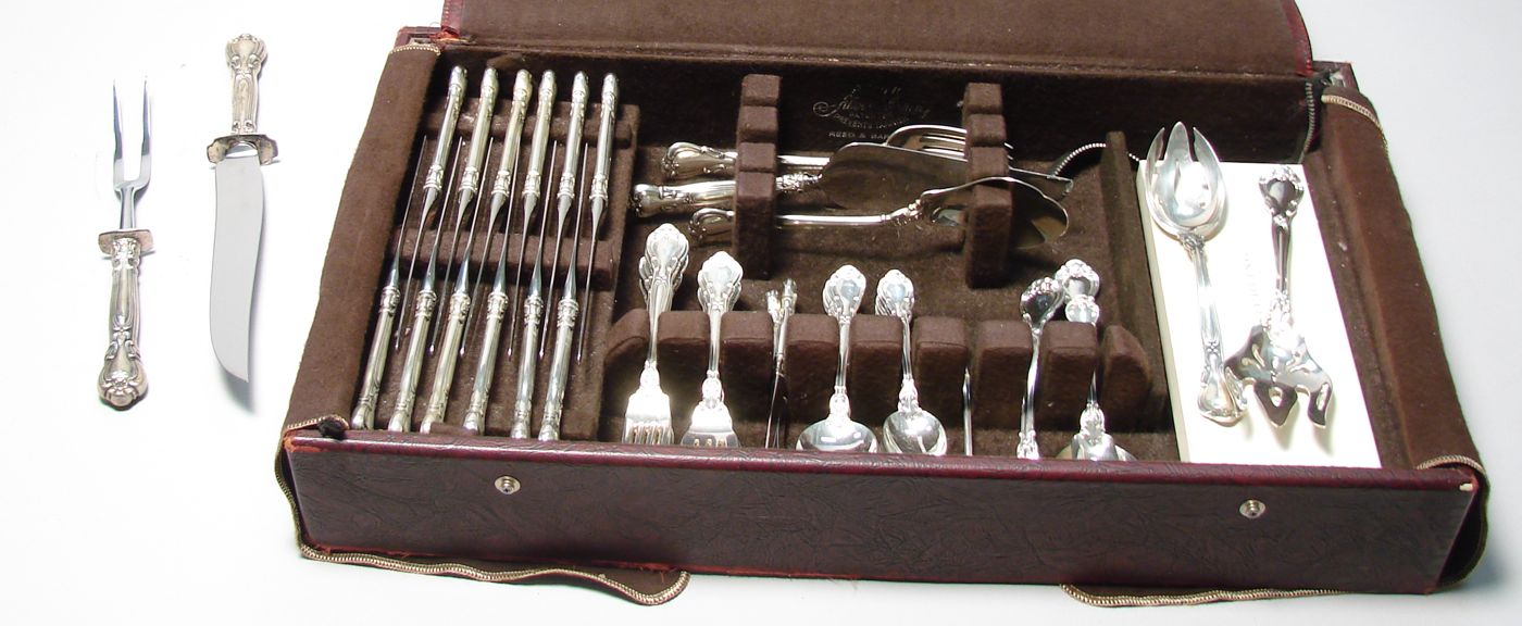 Appraisal: CASED SET OF GORHAM CHANTILLY STERLING SILVER FLATWARE Consists of