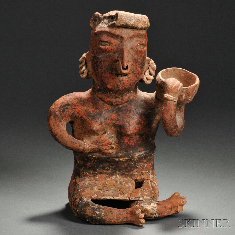 Appraisal: Nayarit Seated Female Figure c B C - A D