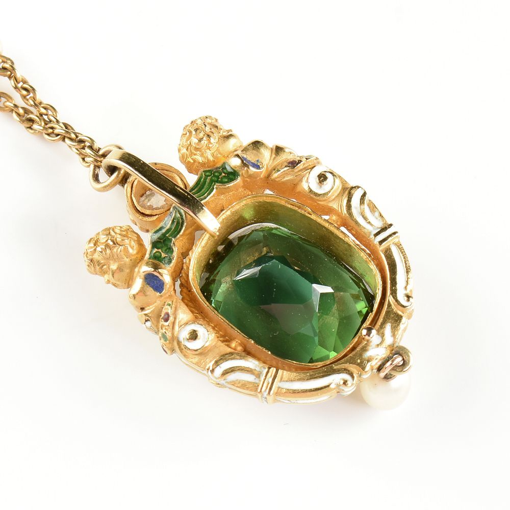 Appraisal: AN AUSTRO-HUNGARIAN STYLE RENAISSANCE REVIVAL K YELLOW GOLD BLUE GREEN