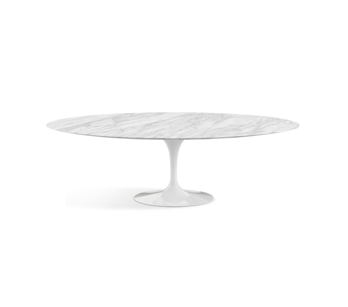 Appraisal: KNOLL '' OVAL SAARINEN MARBLE TOP DINING TULIP TABLE Designed