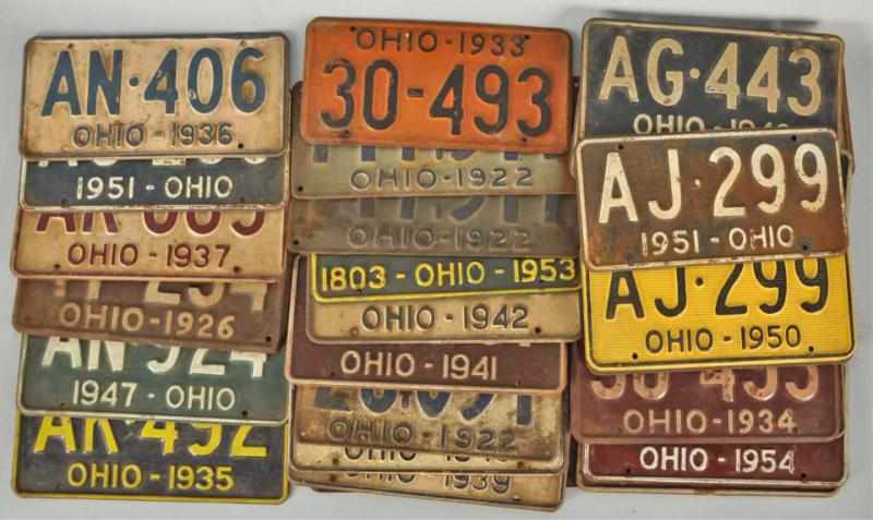 Appraisal: Lot of Approximately Ohio Auto License Plates s to s