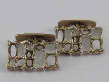 Appraisal: A pair of David Andersen cufflinks designed as openwork grilles