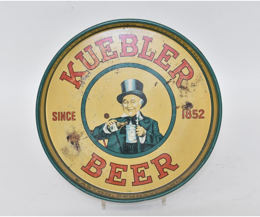 Appraisal: Metal Beer Serving Tray Metal beer serving tray 'Kuebler Brewing