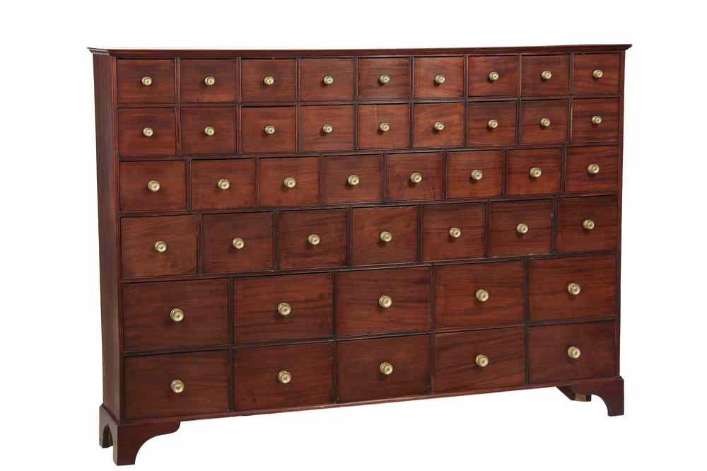 Appraisal: APOTHECARY CABINET - Solid Mahogany Apothecary Cabinet early th c