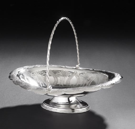 Appraisal: Victorian Silverplate Cake Basket fourth quarter th century by Lee