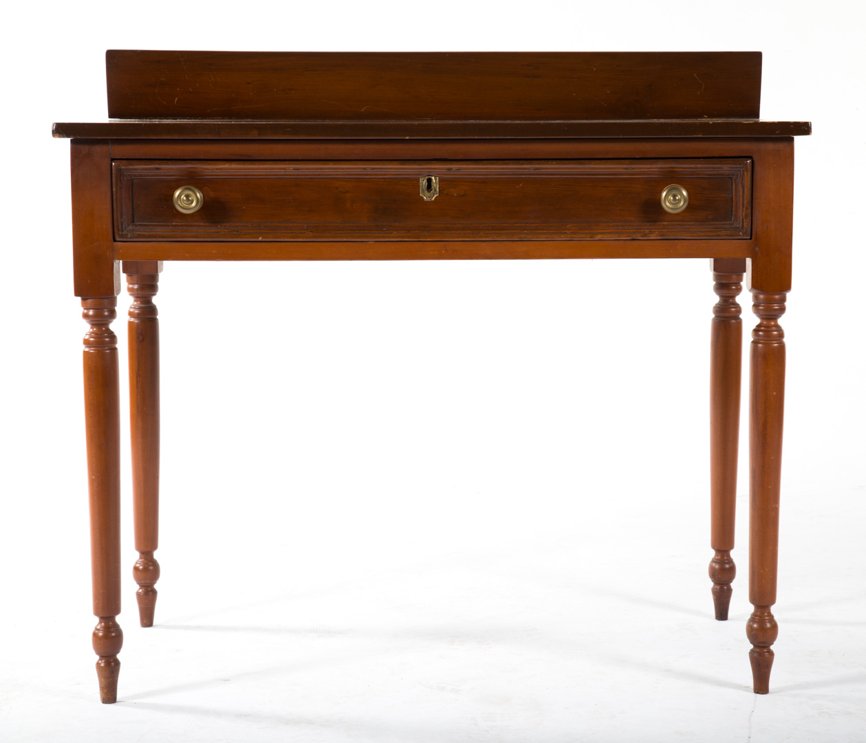 Appraisal: Late Federal cherrywood writing desk circa raised gallery edge one