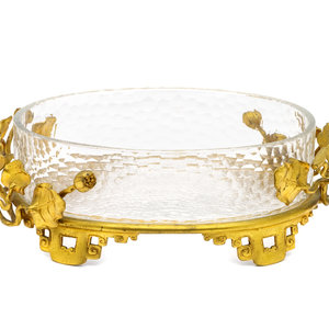 Appraisal: A French Gilt Bronze and Glass Centerpiece Bowl by Edouard