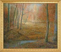 Appraisal: LOUIS EUGENE WORTHEN American Early th Century SUNLIT FALL WOODS