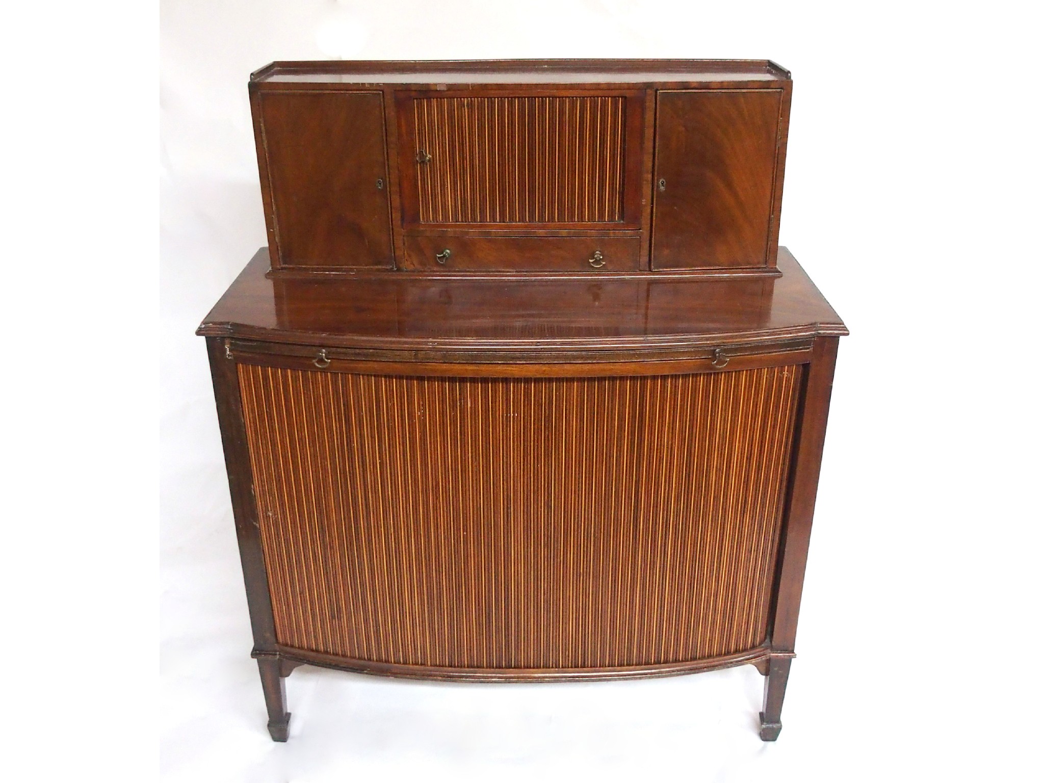 Appraisal: A ladies mahogany writing deskwith two doors flanking a tambour