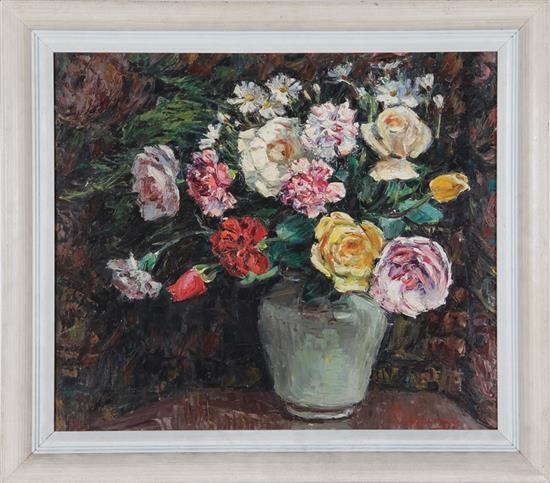 Appraisal: Iwao Haginoya Japanese mid th century FLORAL STILL LIFE oil