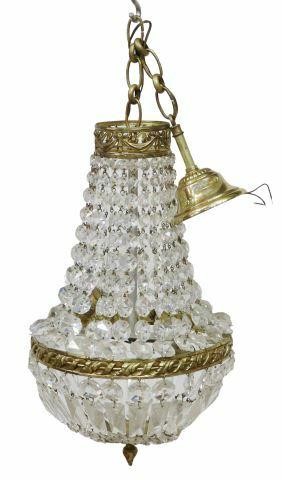 Appraisal: French Empire style sac a pearl chandelier th c gilt