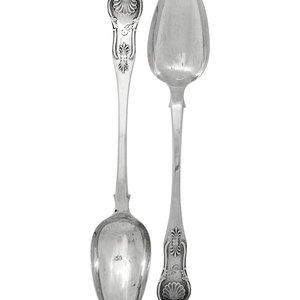 Appraisal: A Pair of Scottish William IV Silver Serving Spoons Andrew