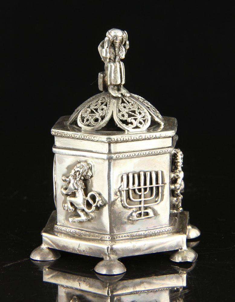 Appraisal: - Russian Silver Judaica Spice Box Russian silver Judaica spice