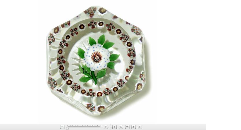 Appraisal: Antique Baccarat wheatflower and millefiori garland faceted paperweightThe flower With