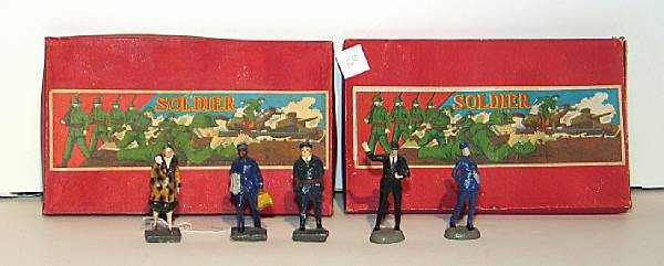 Appraisal: Japanese Soldiers Figures Includes several s boxed pieces several composition