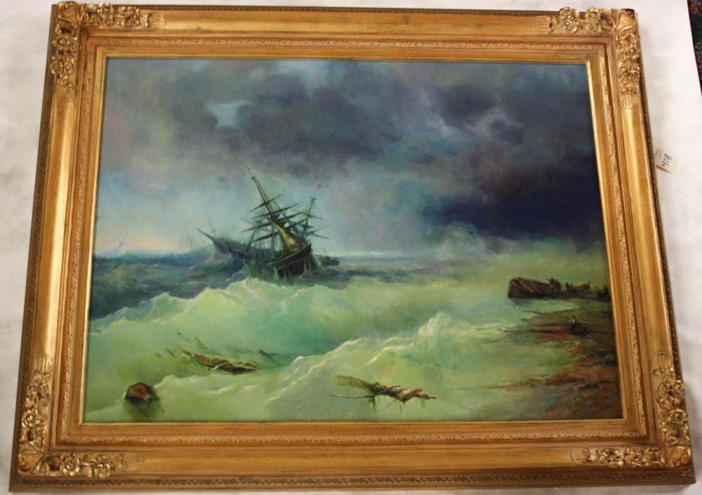 Appraisal: OLEG ULITSKIY Washington Ukraine born oil on canvas shipwreck after