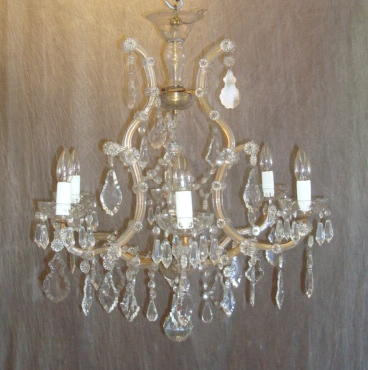 Appraisal: Cut Crystal Arm Chandelier From a Riverdale NYC estate Dimensions