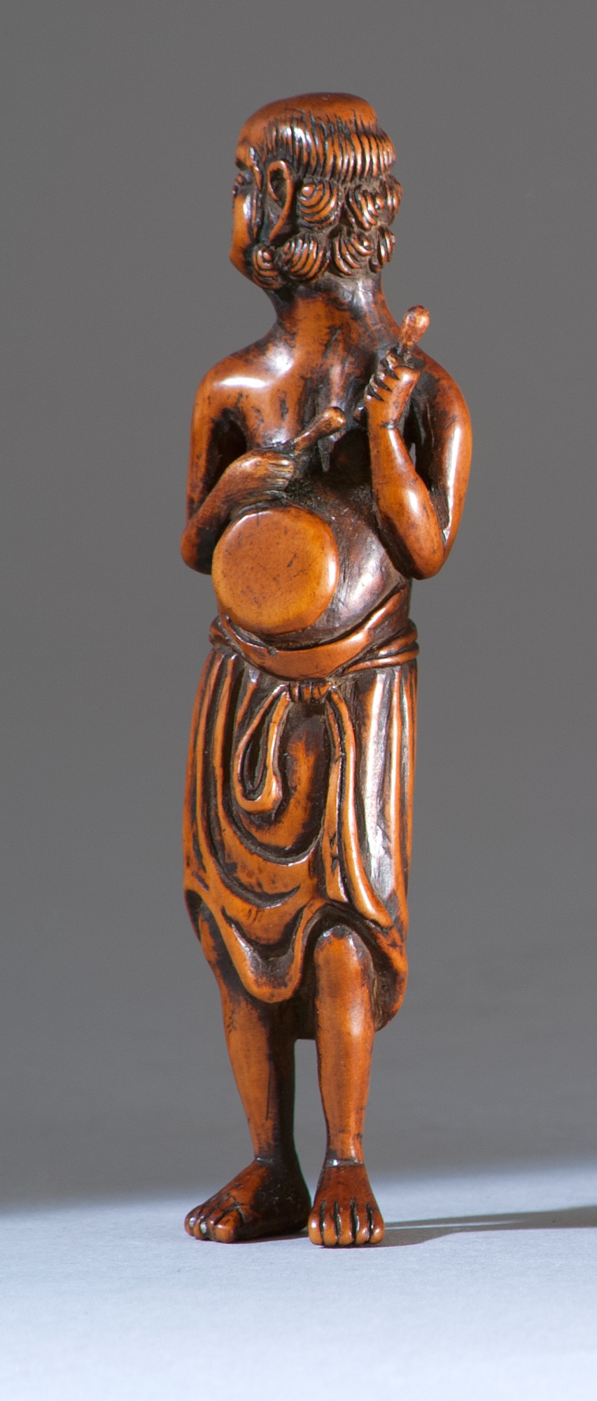 Appraisal: WOOD NETSUKE th CenturyIn the form of an emaciated sennin