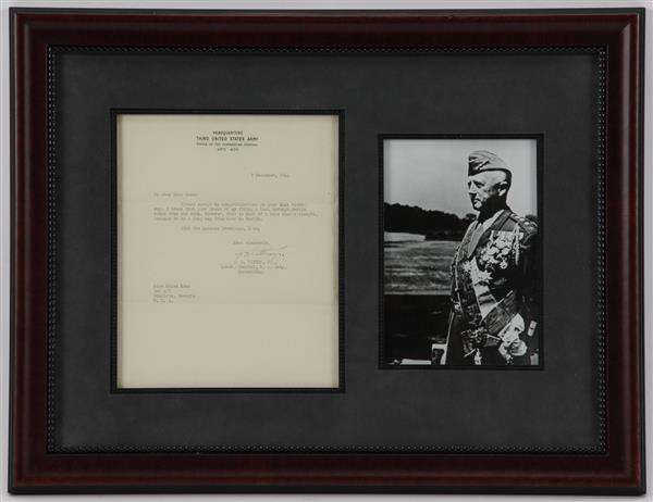 Appraisal: Autographed letter from Lieut General G S Patton December Matted