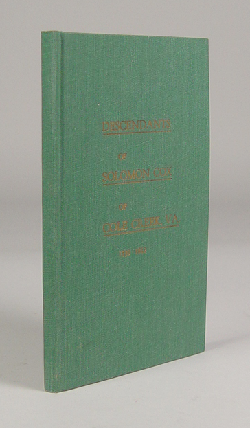 Appraisal: Book Descendants of Solomon Cox of Cole Creek Virginia And