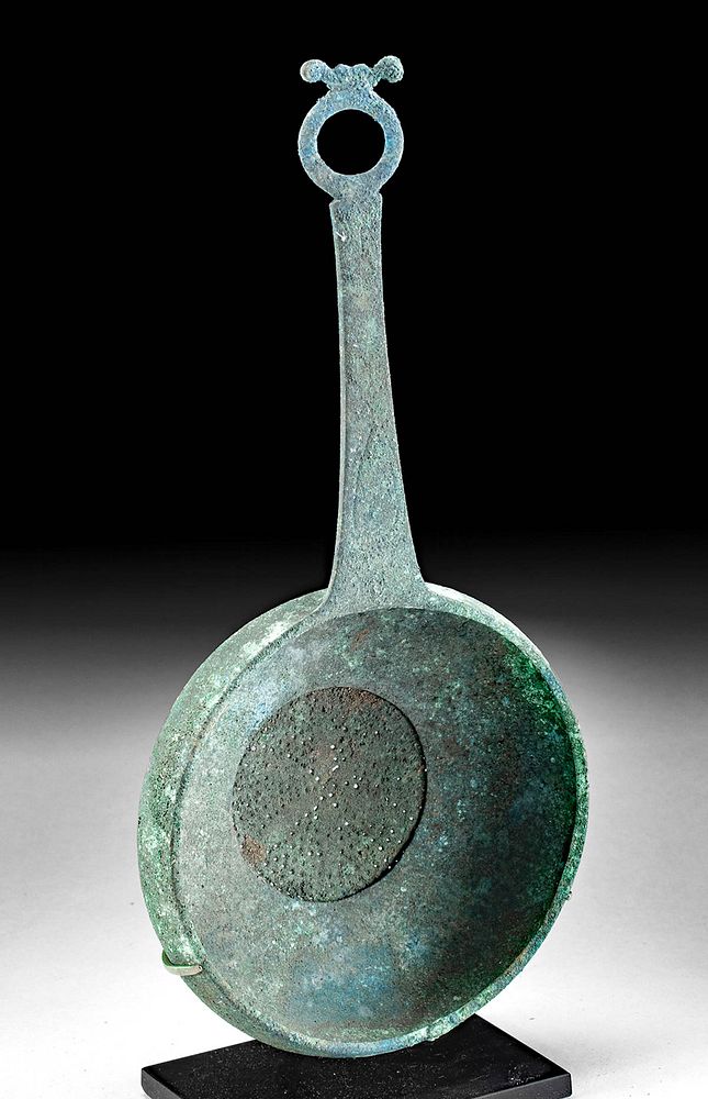 Appraisal: Greek Hellenistic Bronze Wine Strainer ex-Sotheby's Greece ca th to