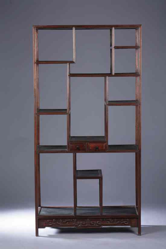 Appraisal: CHINESE ROSEWOOD TAG RE Late th century Rectangular outline with