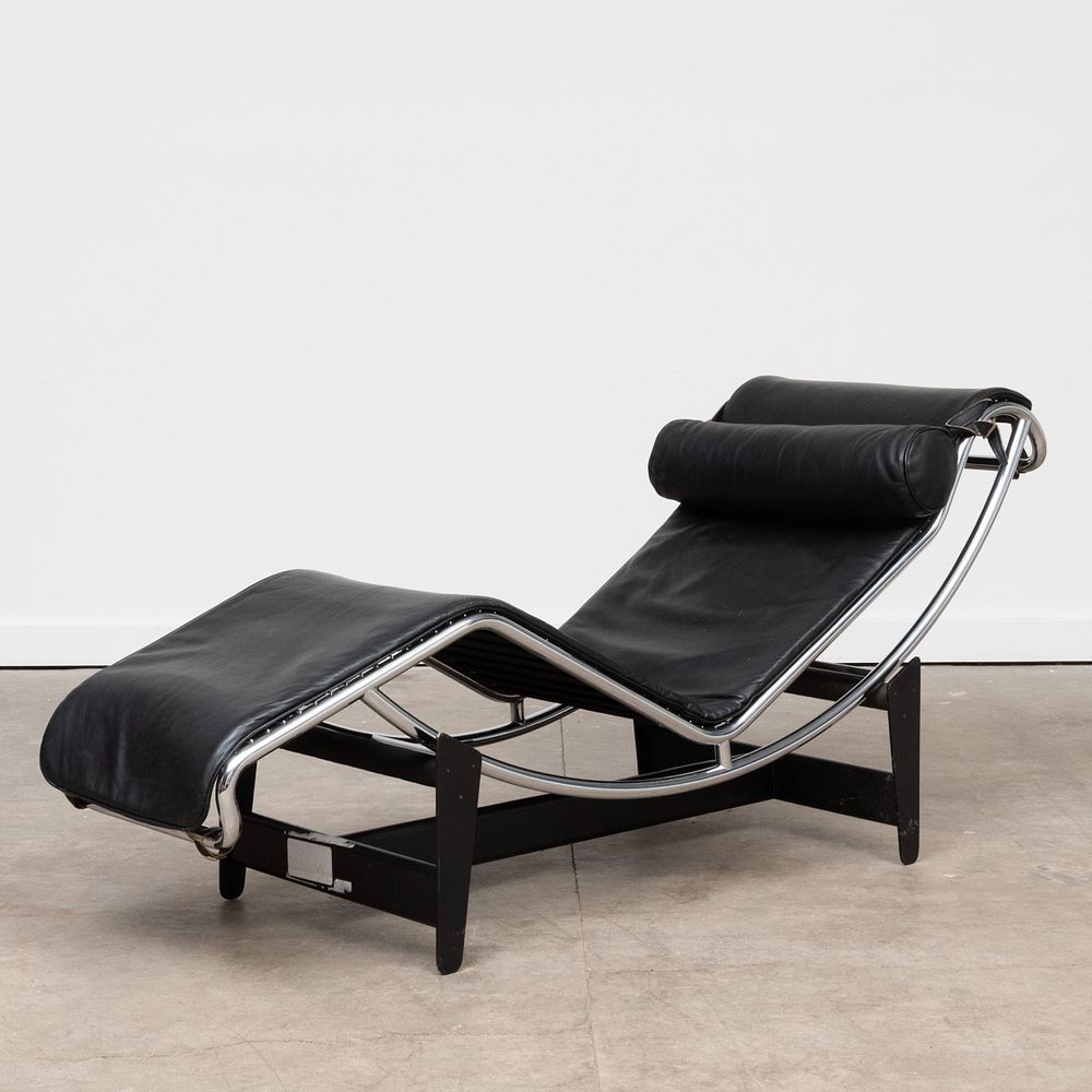 Appraisal: Le Corbusier Chrome and Leather 'LC ' Lounge Chair for