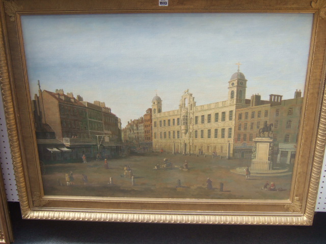 Appraisal: After Canaletto Northumberland House and the Golden Cross Inn at