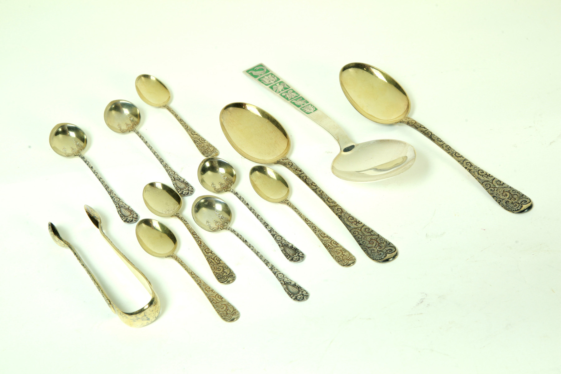 Appraisal: SMALL GROUP OF STERLING FLATWARE Including a contemporary Norwegian spoon