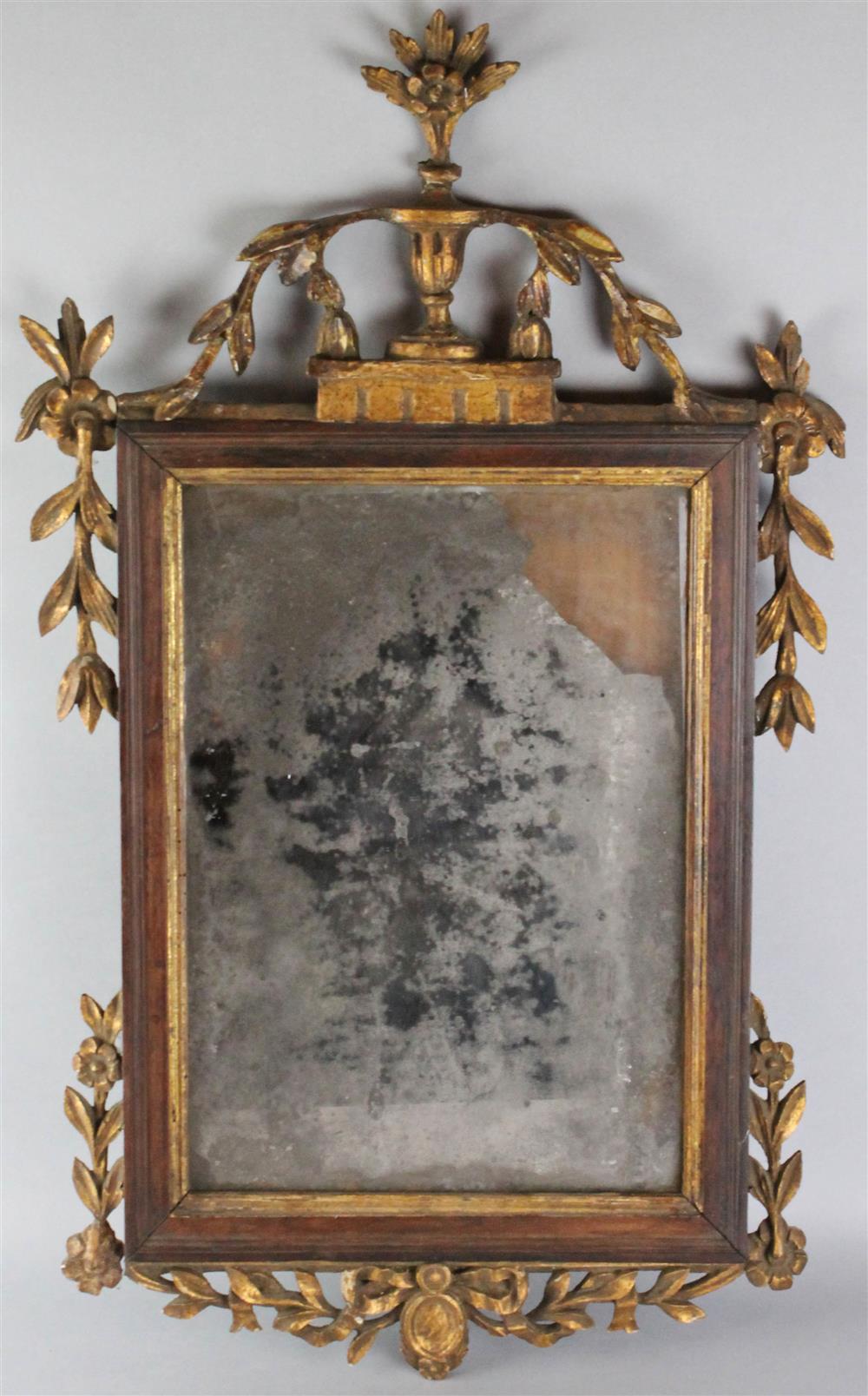 Appraisal: AMERICAN FEDERAL GILT MIRROR possibly Southern the rectangular frame surmounted