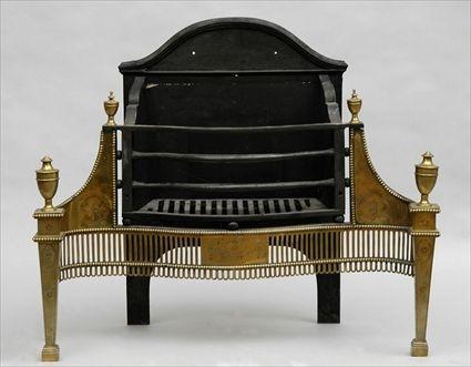 Appraisal: ENGLISH BRASS AND CAST IRON FIREGRATE x x in Christie's