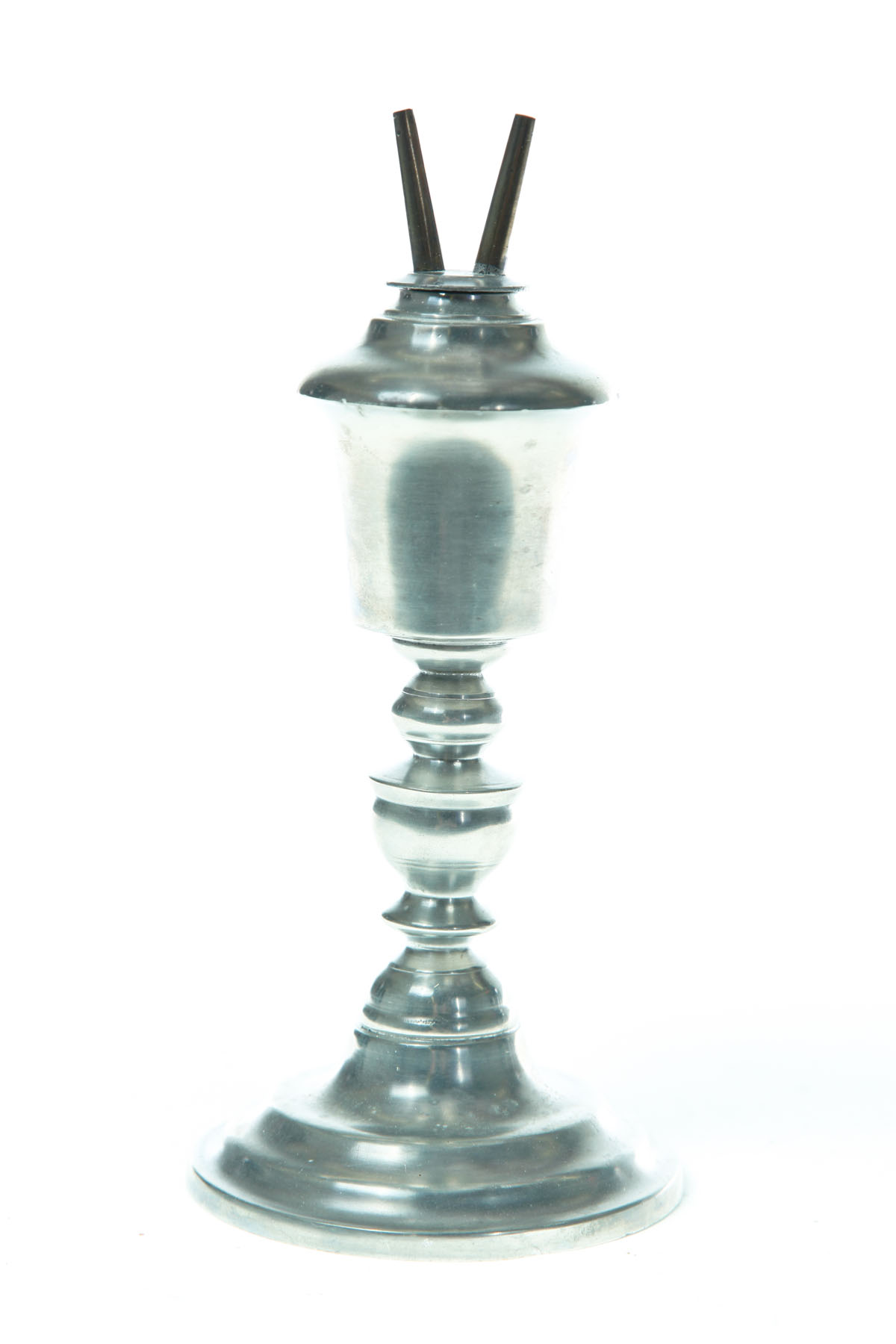 Appraisal: PEWTER LAMP Most likely by Roswell Gleason Dorchester Massachusetts -