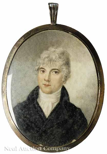 Appraisal: American School early th c Portrait Miniature of a Gentleman