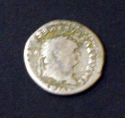 Appraisal: A TITUS AUGUSTUS DENARII with Diadem on draped table on