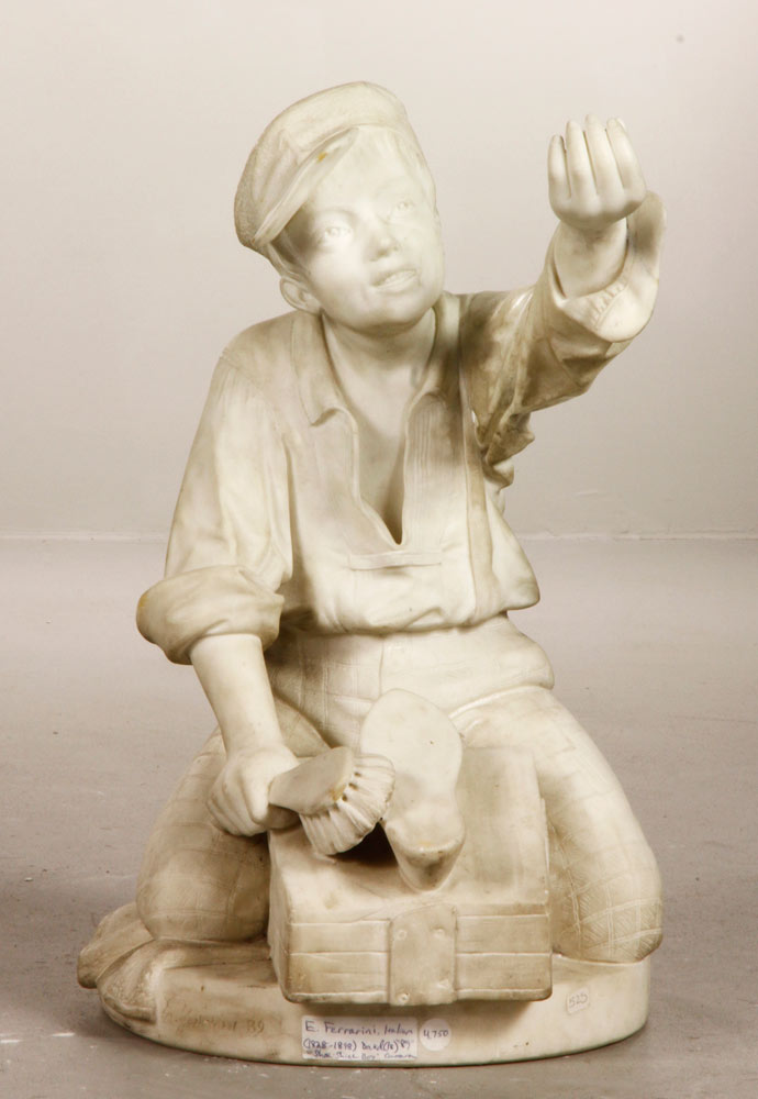 Appraisal: - Ferrarini White Marble Sculpture Enrico Ferrarini Italian probably relative