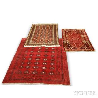 Appraisal: Three Rugs Iran and Afghanistan c th century Shiraz ft