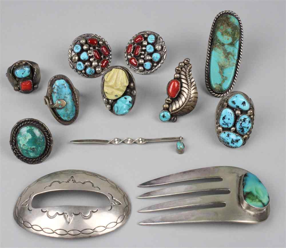 Appraisal: COLLECTION OF SOUTHWESTERN AND NATIVE AMERICAN JEWELRY including a large