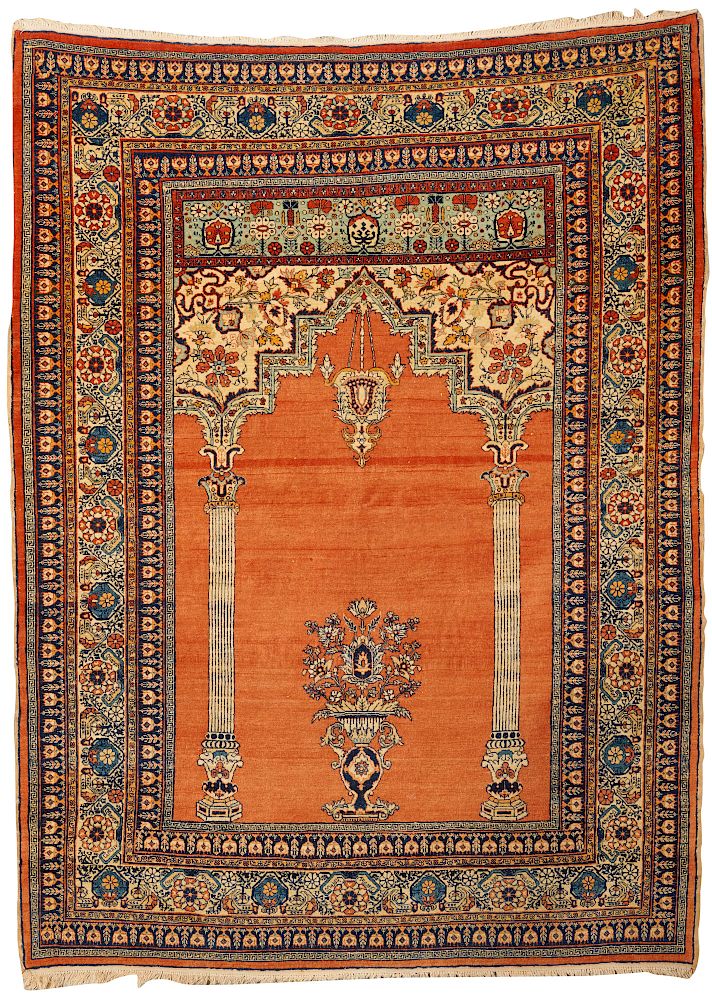 Appraisal: Tabriz Prayer Rug Persia ca ft x ft in Tabriz