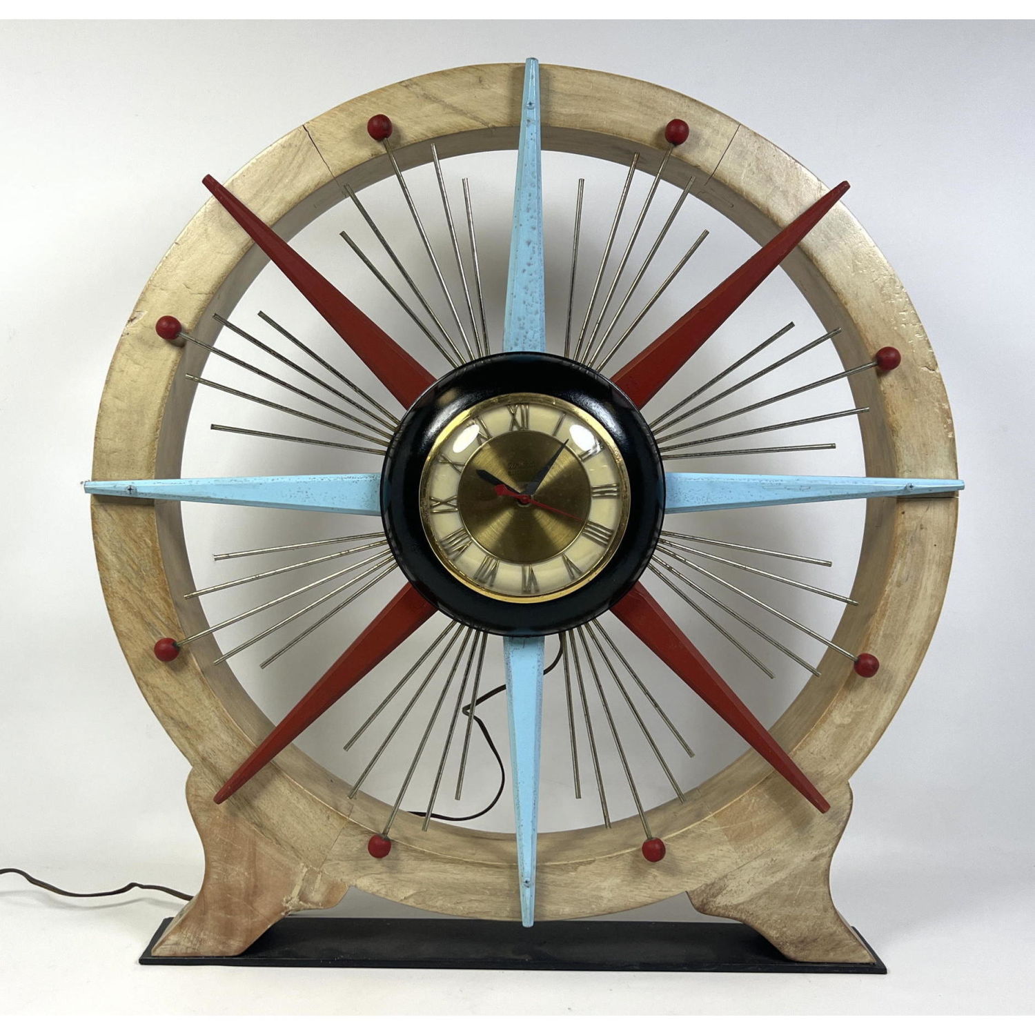 Appraisal: Dennis Sakelson Found Object Modernist clock Stylish Sculpture Signed Dimensions