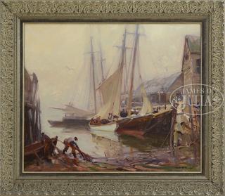 Appraisal: EMILE ALBERT GRUPPE American - MISTY MORNING II GLOUCESTER HARBOR