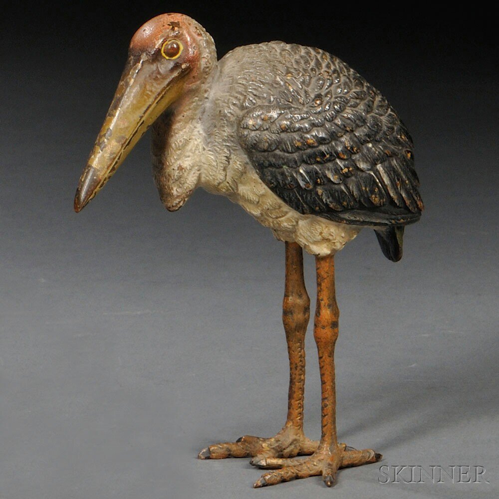 Appraisal: Austrian Cold-painted Bronze Figure of a Stork early th century