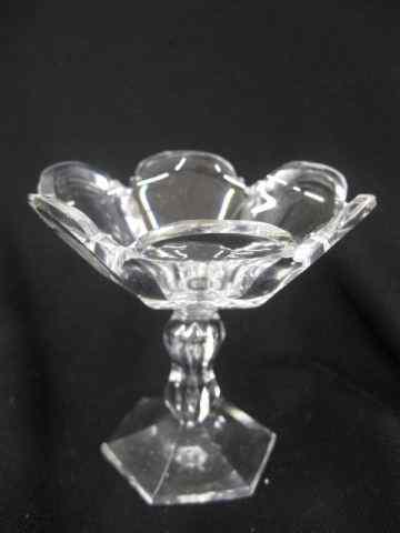 Appraisal: Cut Glass Pedestal Dessert Dishes floraform with controlled bubble hour