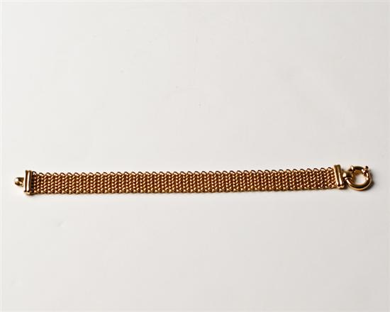 Appraisal: k Uniform Yellow Gold Mesh Strap Bracelet Ring Size DWT