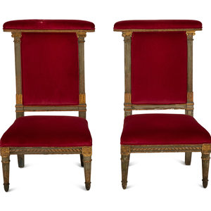 Appraisal: A Pair of Louis XVI Style Painted and Parcel Gilt