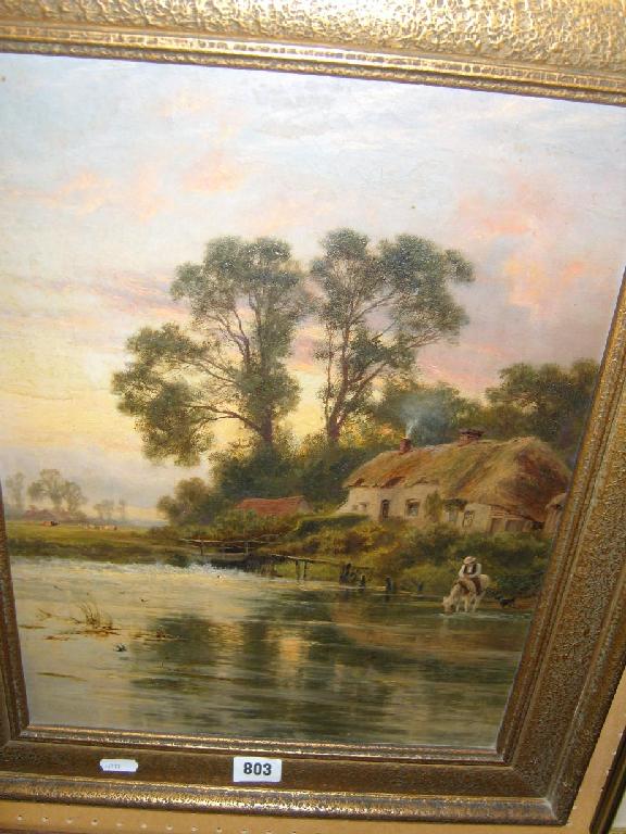 Appraisal: A th century oil painting on canvas of a rustic