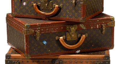 Appraisal: Louis Vuitton hardsided suitcase Labeled and numbered ' ' H