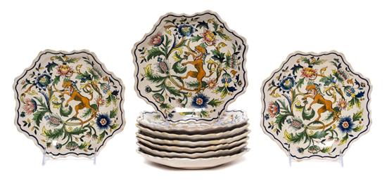 Appraisal: Sale Lot A Set of Nine Quimper Plates each centered